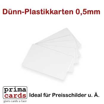 Dünn -Plastikkarten weiss glänzend ISO 86 x54x 0,5mm 500 Stk günstig kaufen