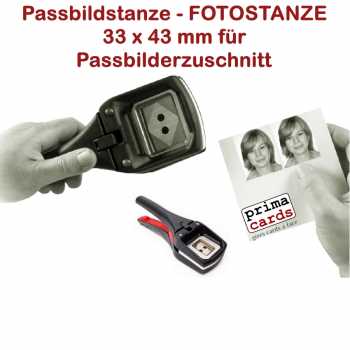 PASSBILD-STANZE - FOTOSTANZE 33 X 43 MM für Passbilderzuschnitt HIER günstig bestellen