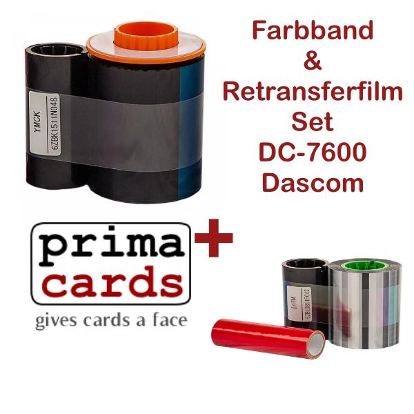 Dascom DC-7600 Farbband & Retransferfilm Set für 500 Drucke