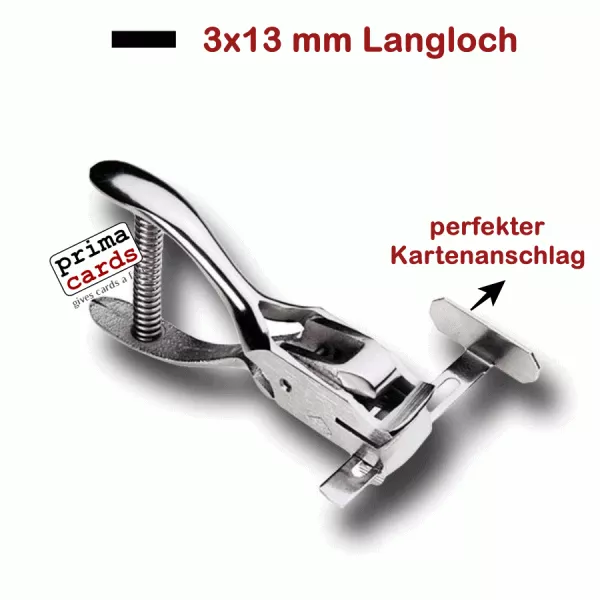 HANDKARTENSTANZE LANGLOCH 3X13 MM PRO MIT ANSCHLAG günstig kaufen