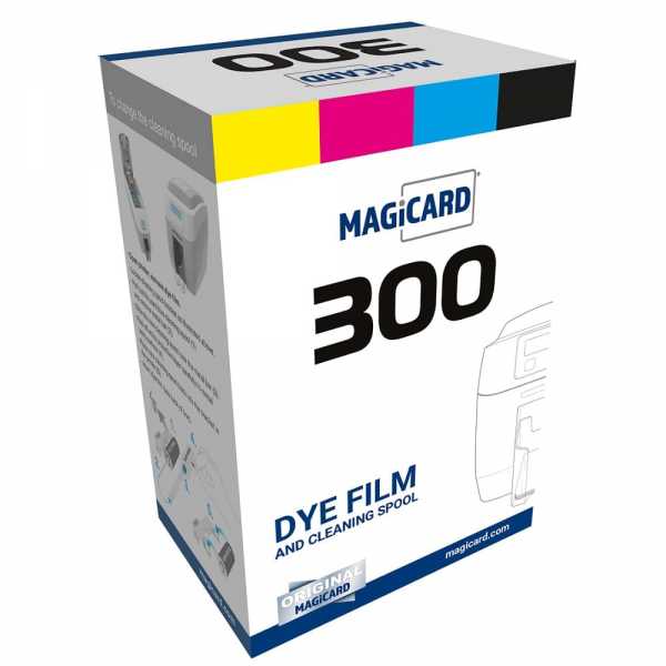 Magicard Farbband YMCKO XC300YMCKO für den farbigen Druck von bis zu 300 Kartenseiten in Farbe inkl. Reinigungsrolle.