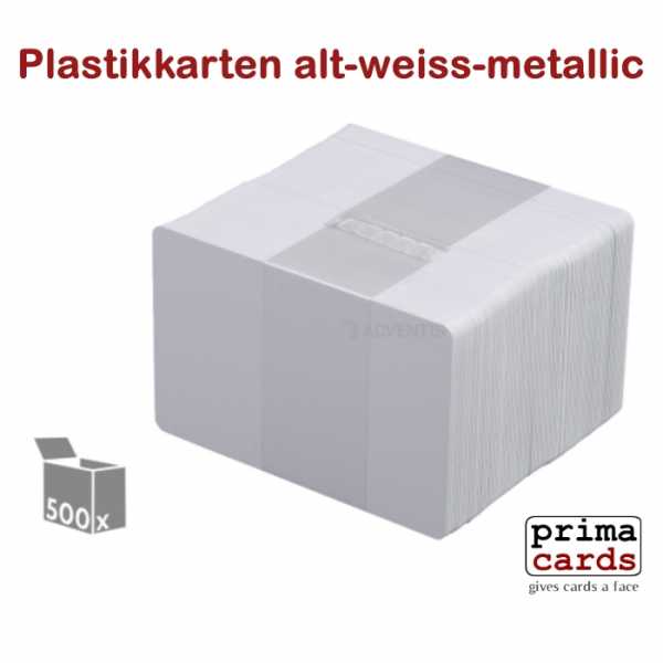 Plastikkarten Premium alt-weiss-metallic ISO 86 x54x 0,76mm 500 Stk. günstig kaufen.