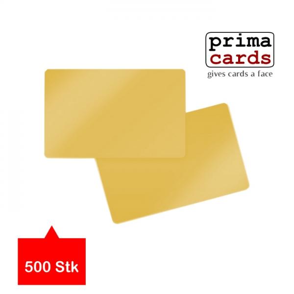 Plastikkarten in gold PREMIUM glänzend laminiert 86 x 54x 0,76 mm – VPE 500 Stk günstig kaufen.