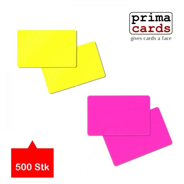 NEON-farbige Plastikkarten Farbauswahl ISO 86 x 54 x 0,76 mm – VPE 500 Stk